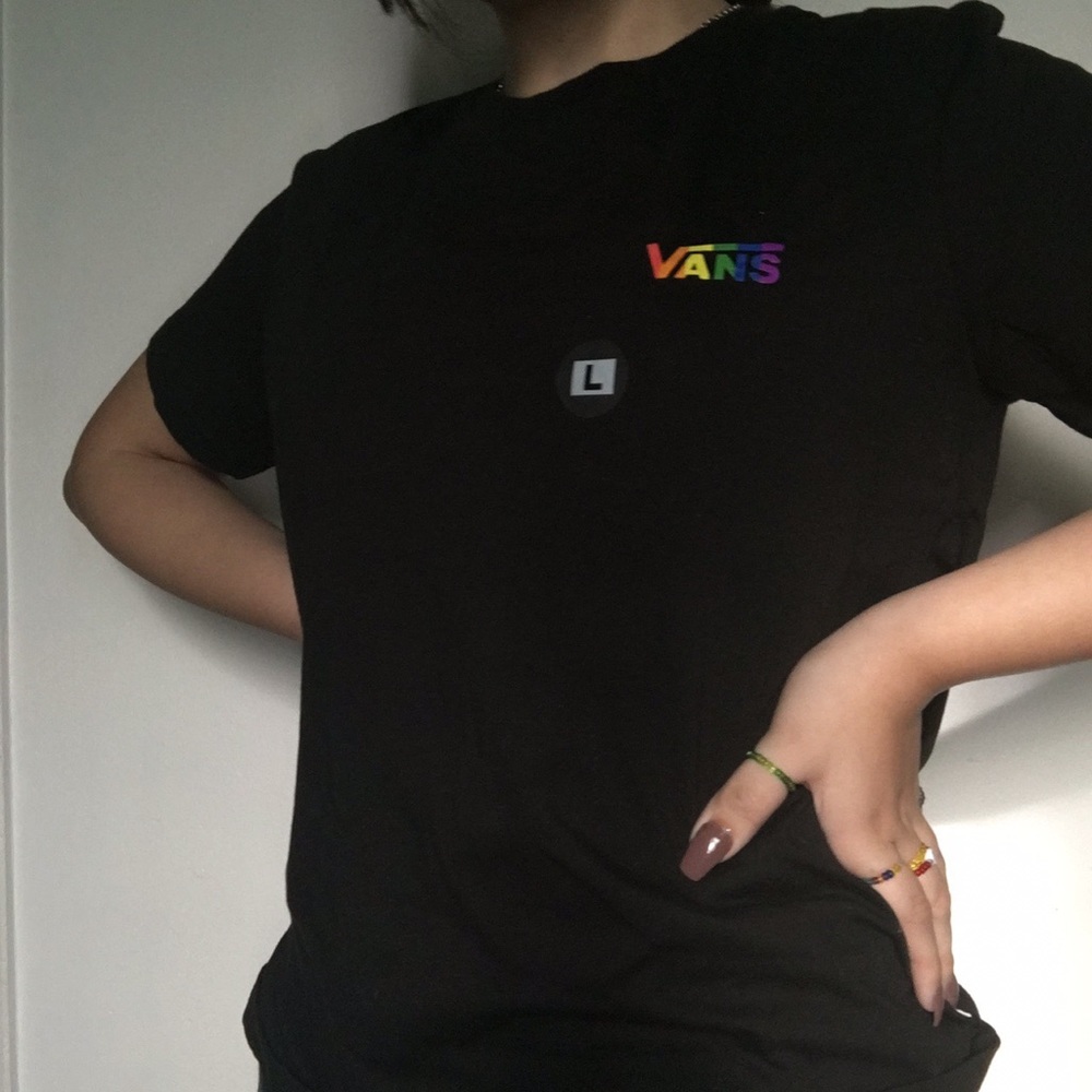 rainbow vans t shirt
